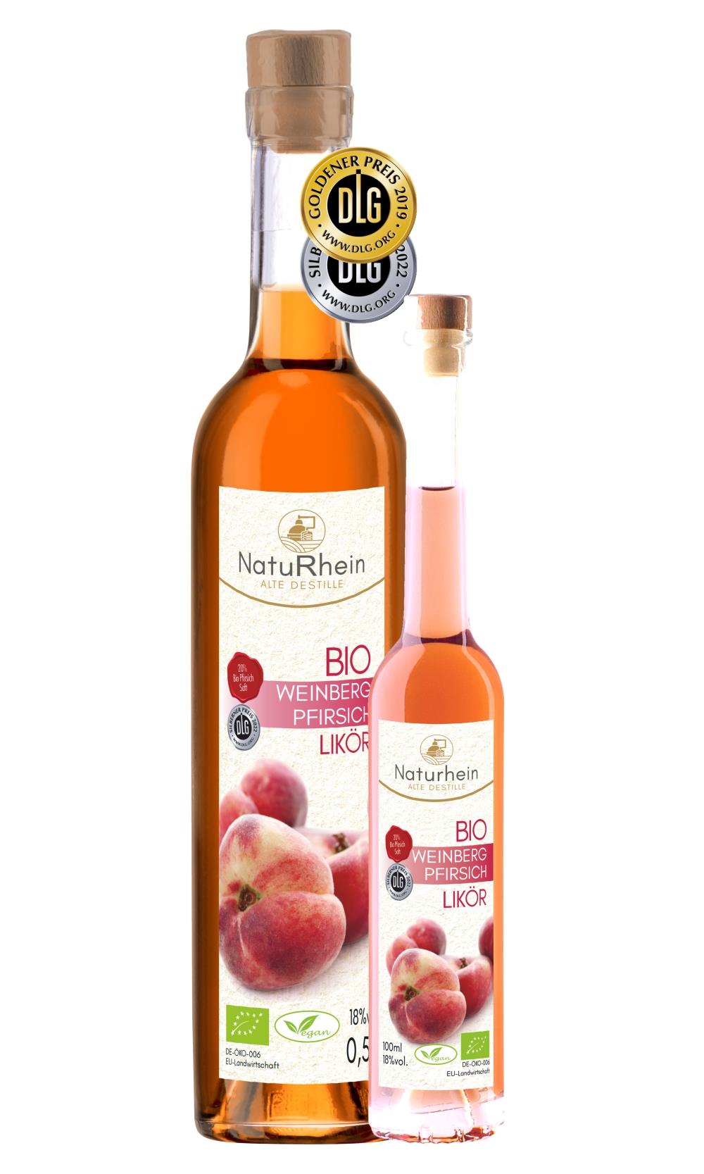 Bio Weinbergpfirsich Likör – sonnige Pfirsichnote, 20 % Bio Saftanteil