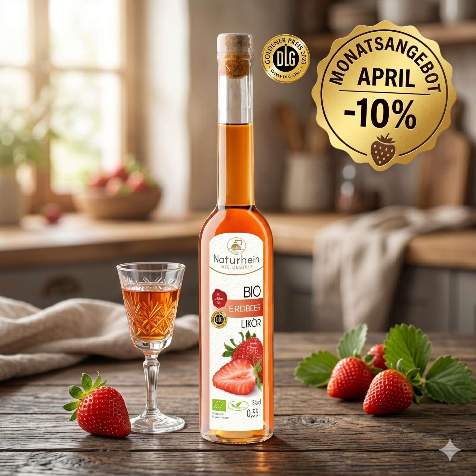 Bio Erdbeer Likör – harmonisch fruchtig-aromatisch mit 20 % Bio Saft
