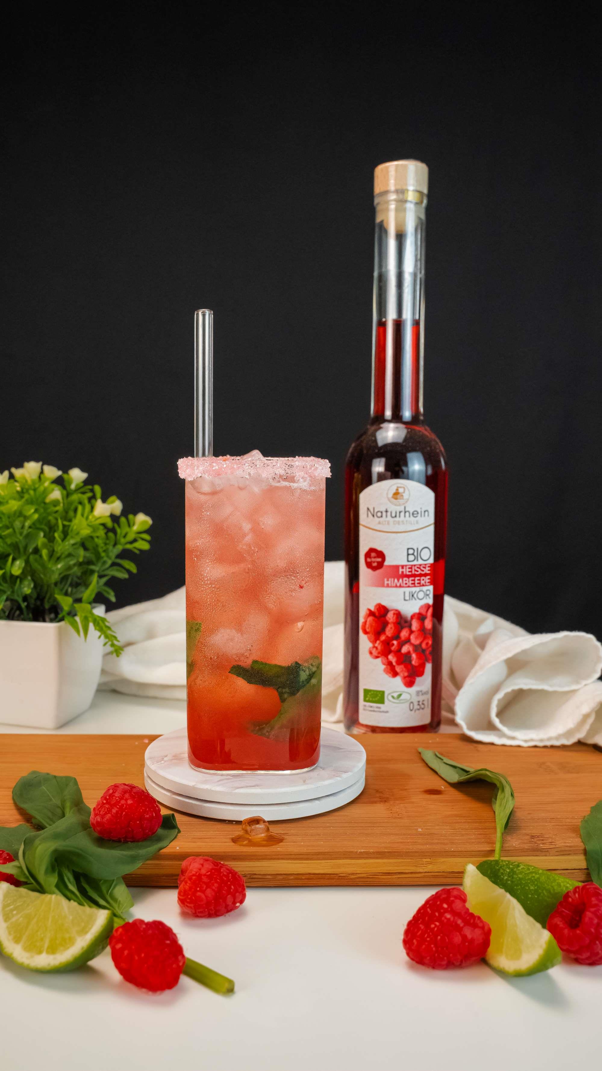 Bio Himbeer-Likör – aromatisch-fruchtig mit 20 % Saftanteil