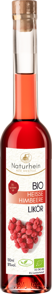 Bio Himbeer Likoer. Mit 20% Bio Himbeersaft
